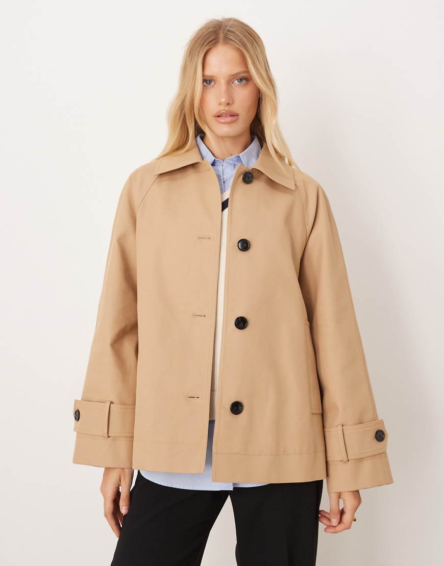 Mango - Baumwoll-Parkajacke in Hellbeige-Neutral von Mango
