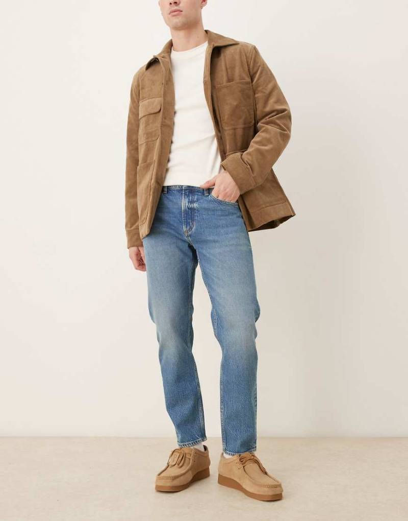 Mango - Ben - Jeans aus 100 % Baumwolle in Mittelblau mit geradem, engem Schnitt von Mango