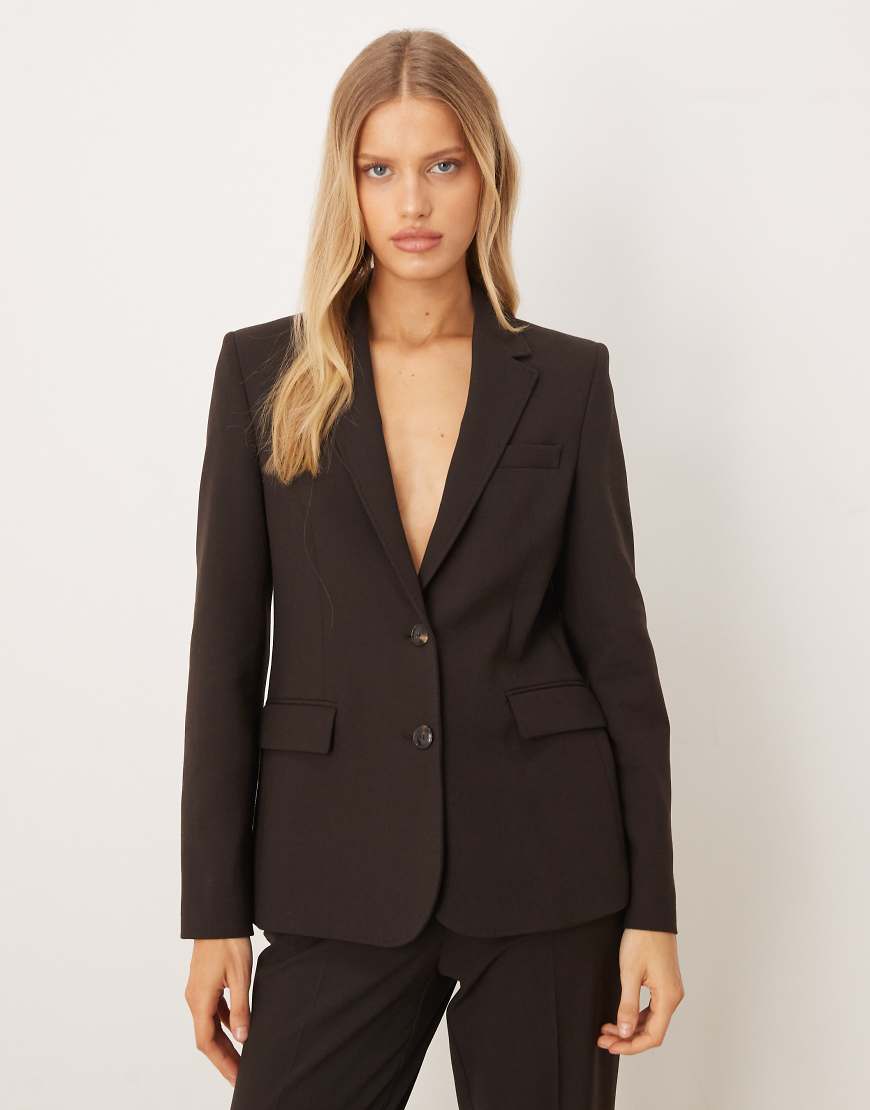 Mango - Bergen - Eleganter, klassischer Blazer in Braun, Kombiteil-Brown von Mango