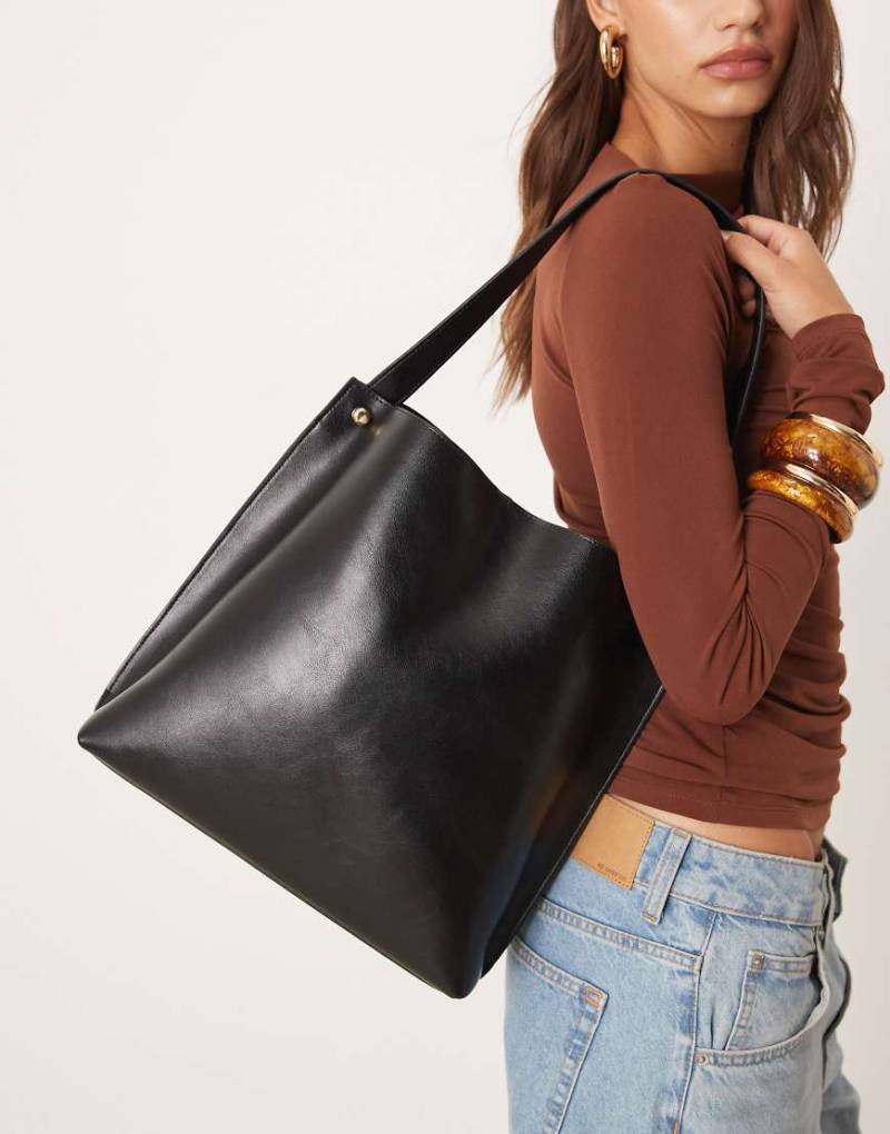 Mango - Beutel-Schultertasche in Schwarz von Mango