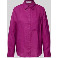 Mango Bluse aus Leinen mit Brusttasche in Pink, Größe S von Mango