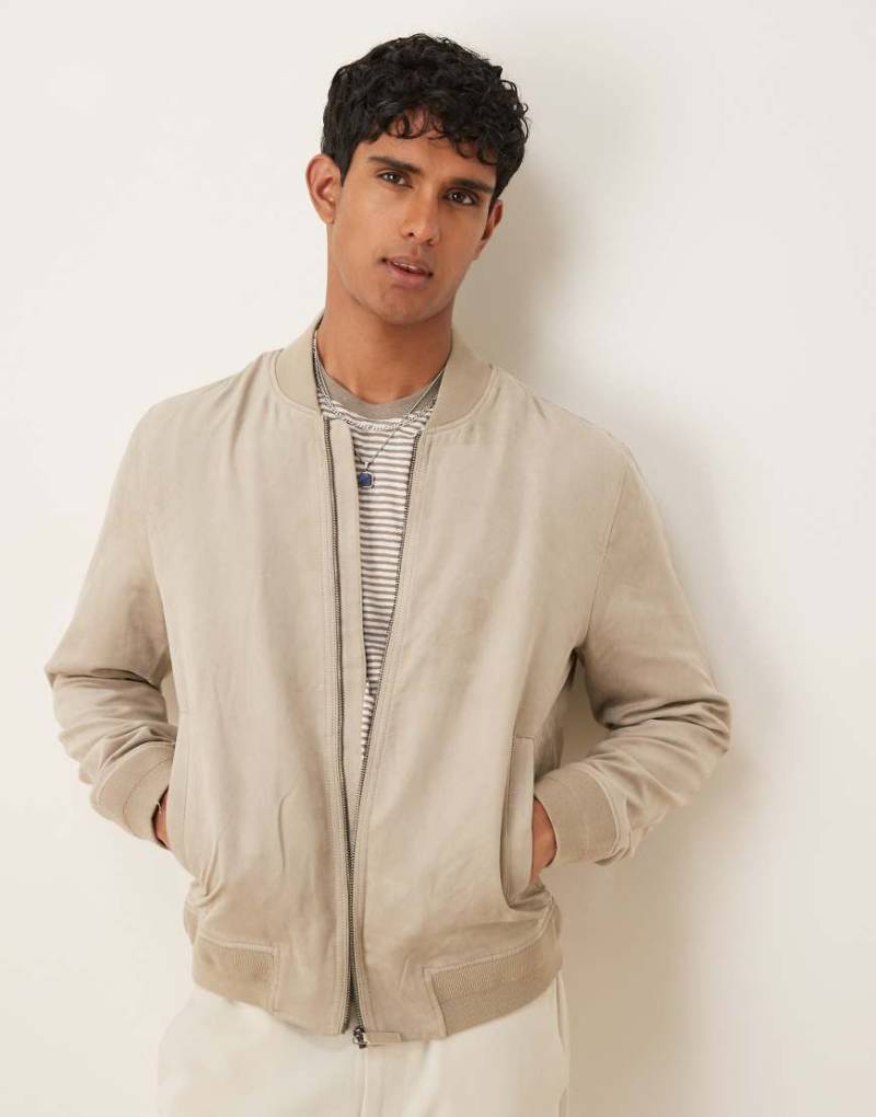 Mango - Bomberjacke in Steinbeige-Grau von Mango