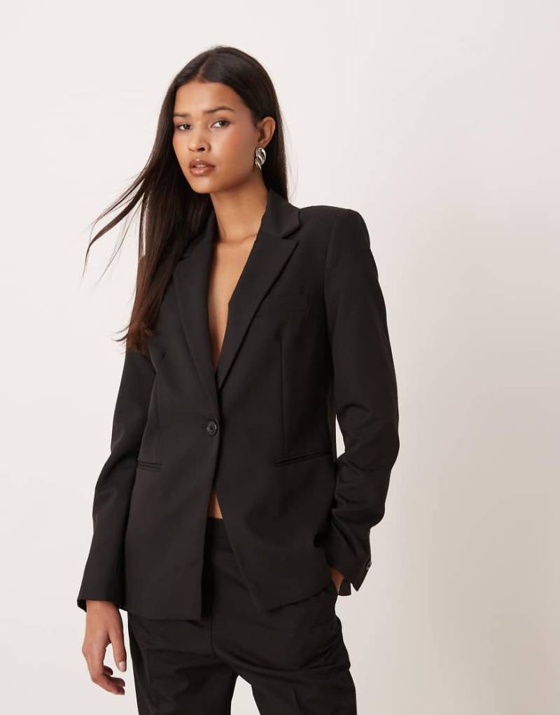 Mango - Boreal - Eleganter Blazer in Grau, Kombiteil-Schwarz von Mango