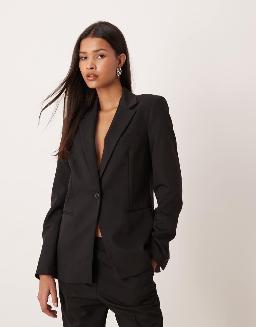 Mango - Boreal - Eleganter Blazer in Grau, Kombiteil-Schwarz von Mango
