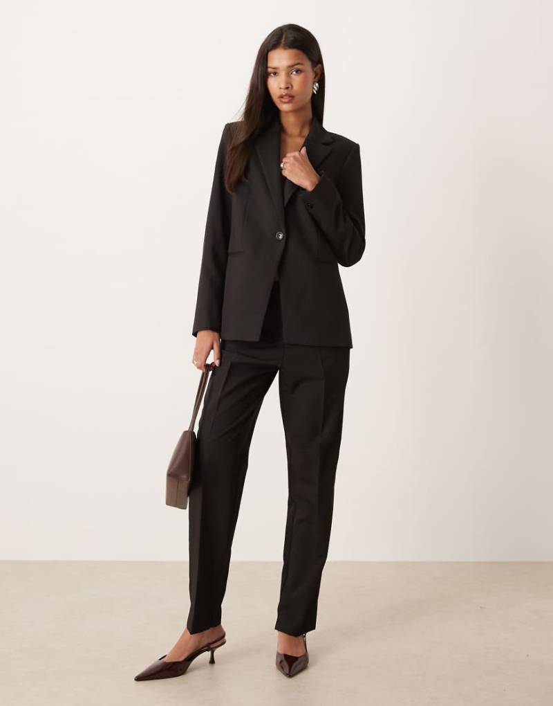 Mango - Boreal - Gerade geschnittene, elegante Hose in Schwarz, Kombiteil von Mango