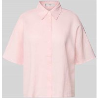 Mango Boxy Fit Bluse aus Leinen-Baumwoll-Mix mit 1/2-Arm Modell 'PAI' in Hellrosa, Größe M von Mango