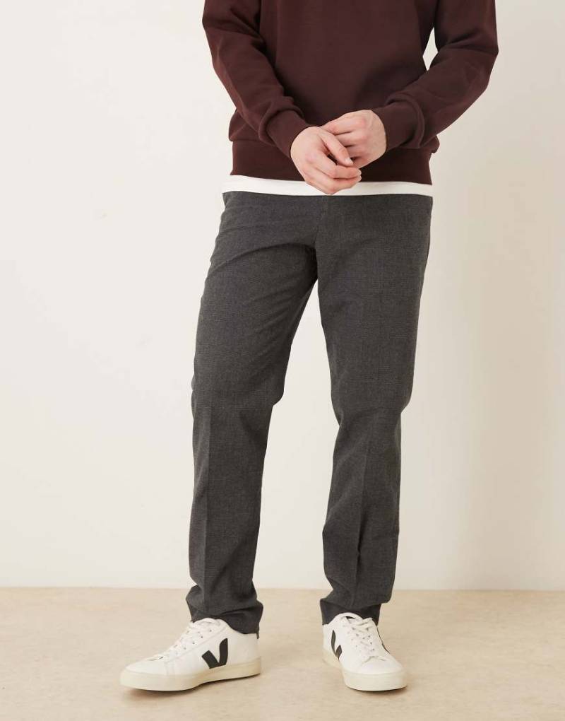 Mango - Brest - Elegante Hose in Anthrazit mit Nadelstreifen, geradem Schnitt und hohem Baumwollanteil-Grau von Mango