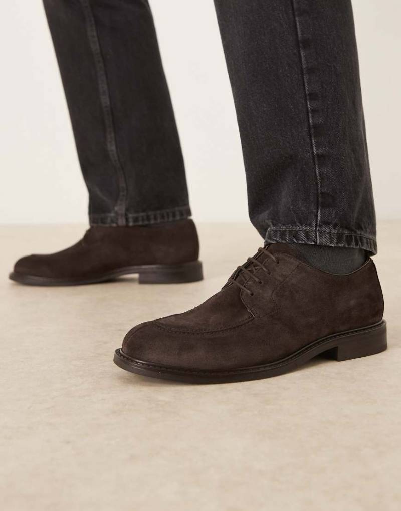 Mango - Budapester aus 100% Wildleder in Schokobraun-Brown von Mango