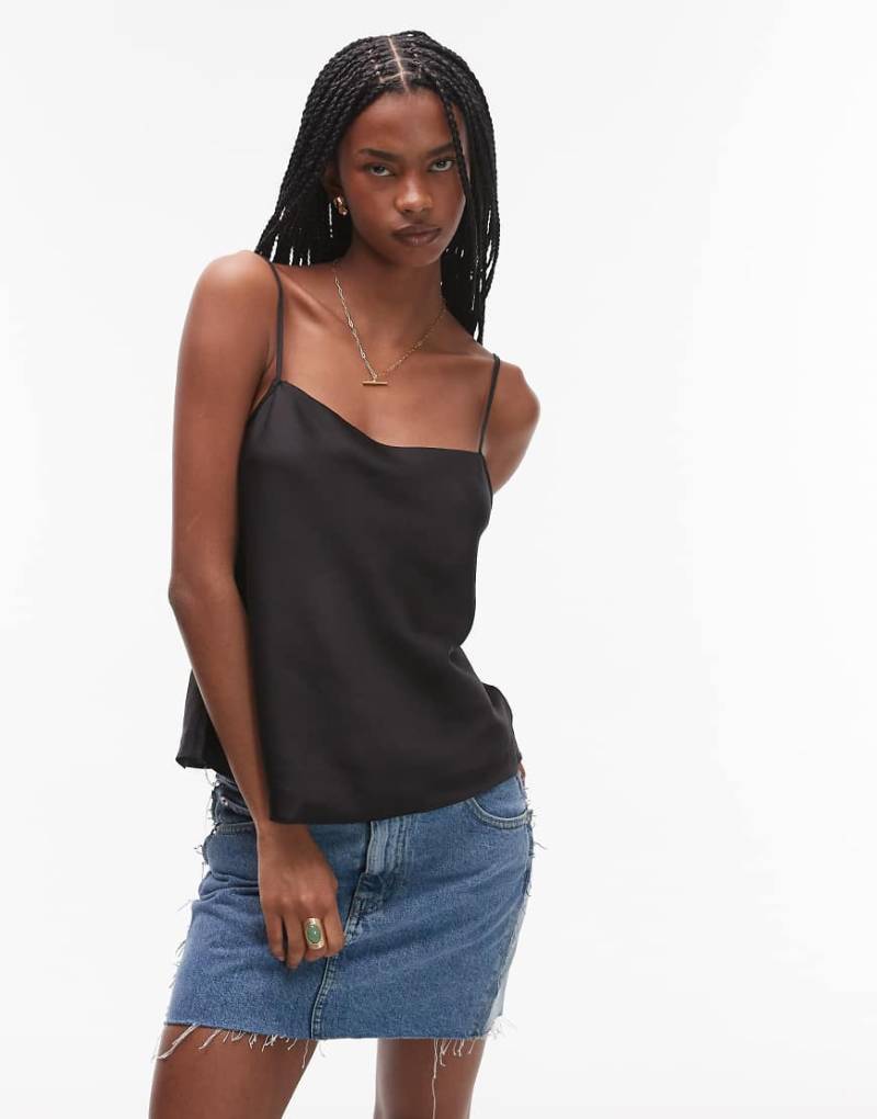 Mango - Camisole aus Satin in Schwarz von Mango