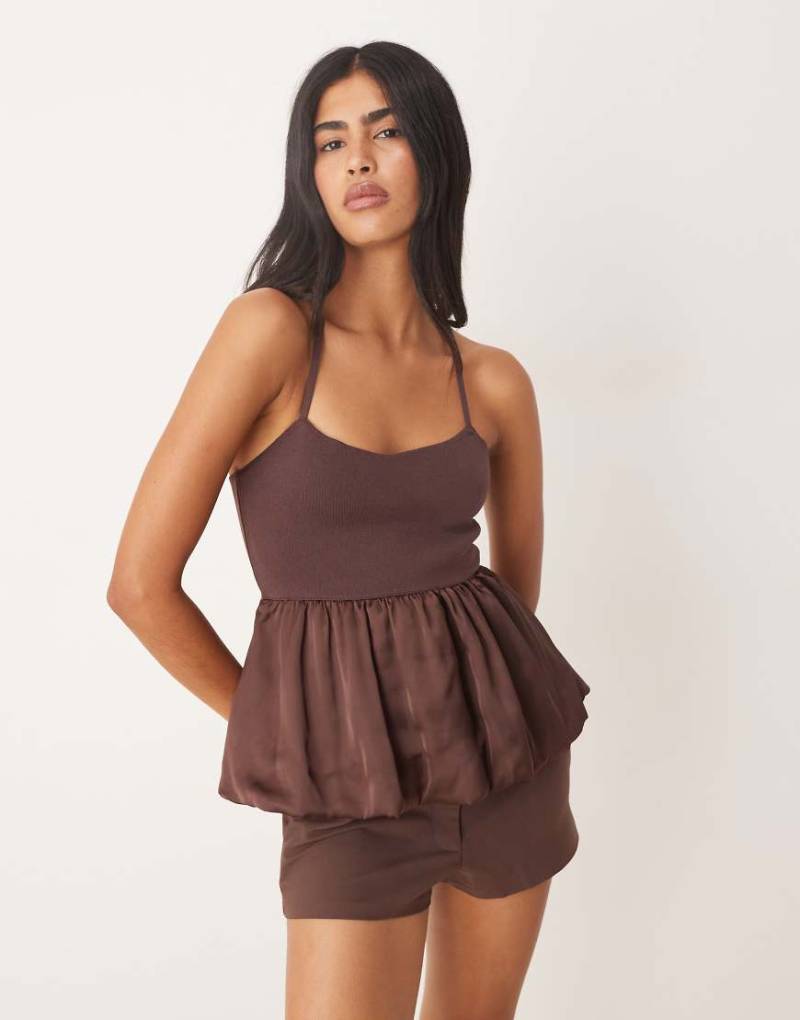 Mango - Camisole in Braun mit Schößchen-Brown von Mango