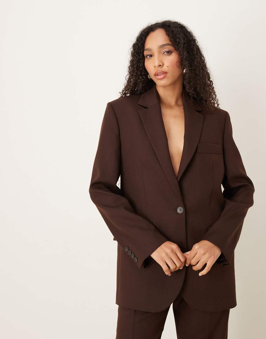 Mango - Capsule - Eleganter Relaxed Fit Blazer in Braun, Kombiteil-Brown von Mango