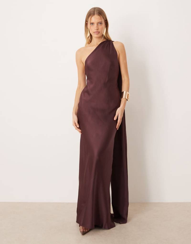 Mango - Capsule - Maxikleid in Pflaume mit One-Shoulder-Träger-Lila von Mango