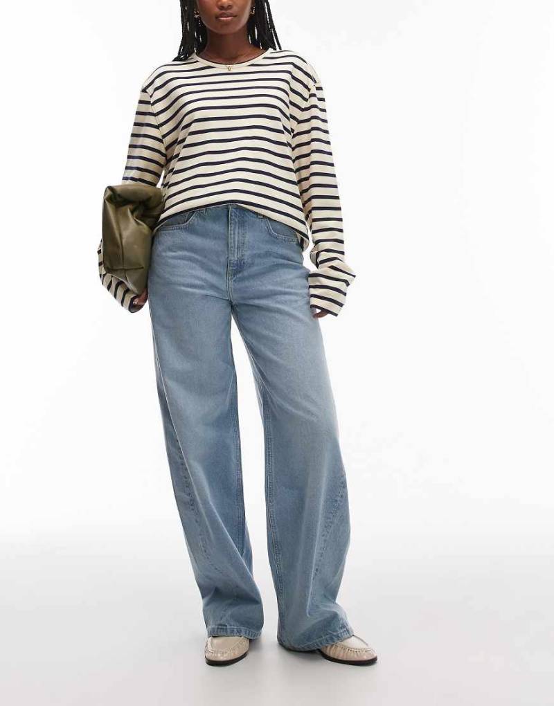 Mango - Charlot - Barrel-Leg-Jeans in Hellblau aus Baumwolle von Mango