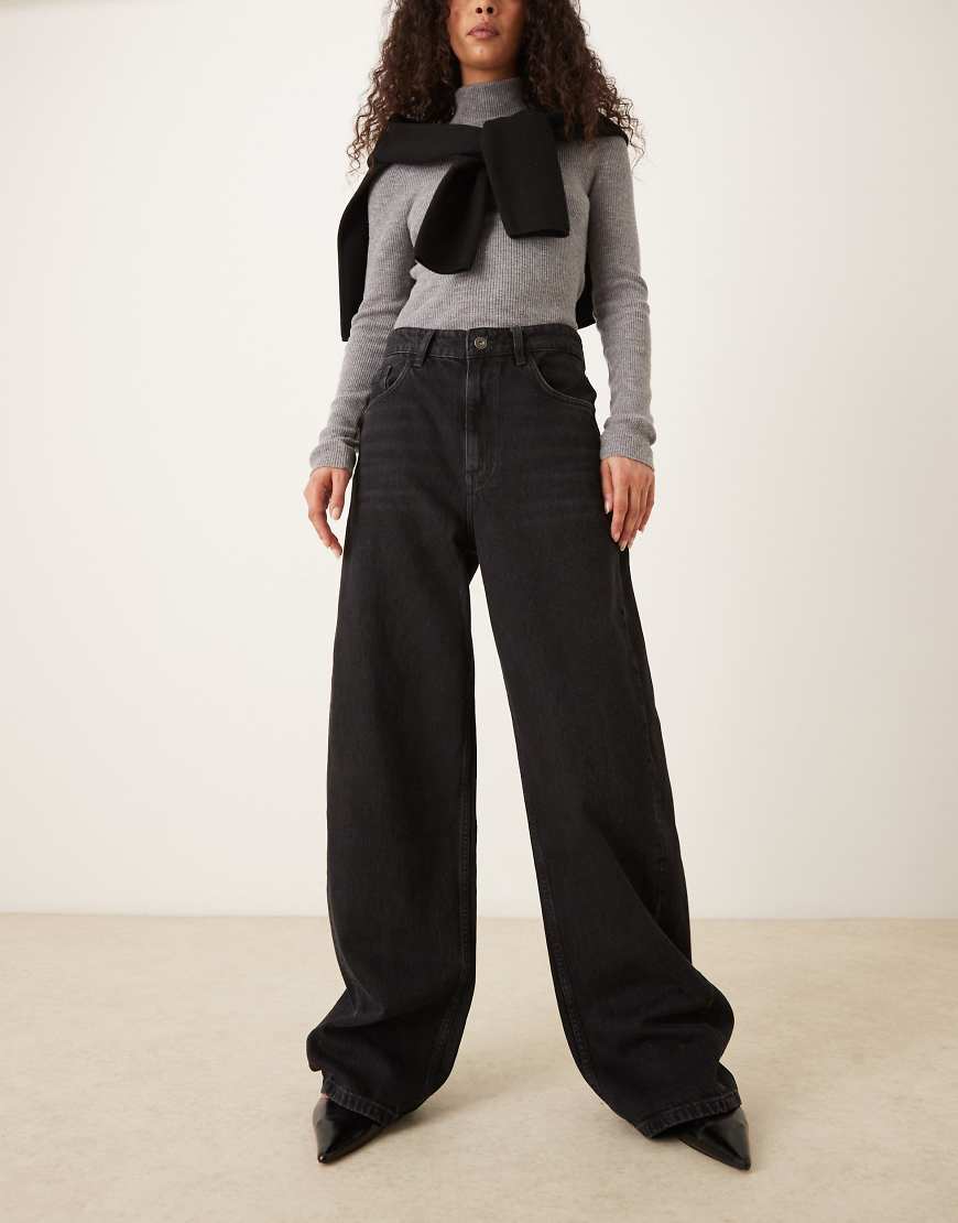 Mango - Charlot - Barrel-Leg-Jeans in Schwarz aus reiner Baumwolle von Mango