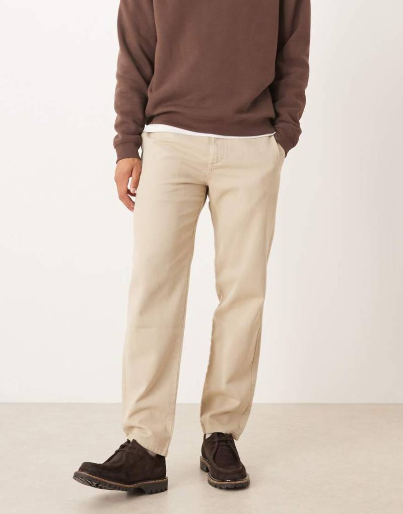 Mango - Chet - Jeans aus Baumwolle in Ecru mit geradem Schnitt-Neutral von Mango