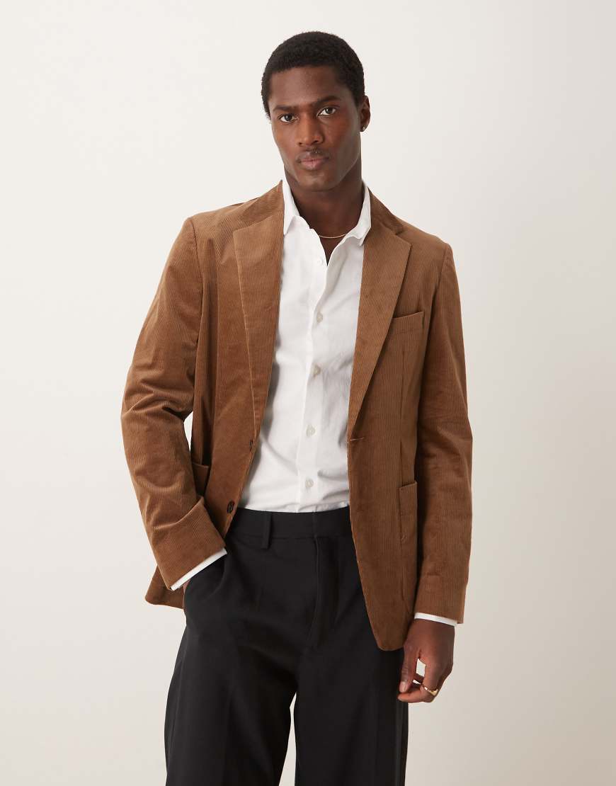 Mango - Cord-Blazer in Mittelbraun von Mango