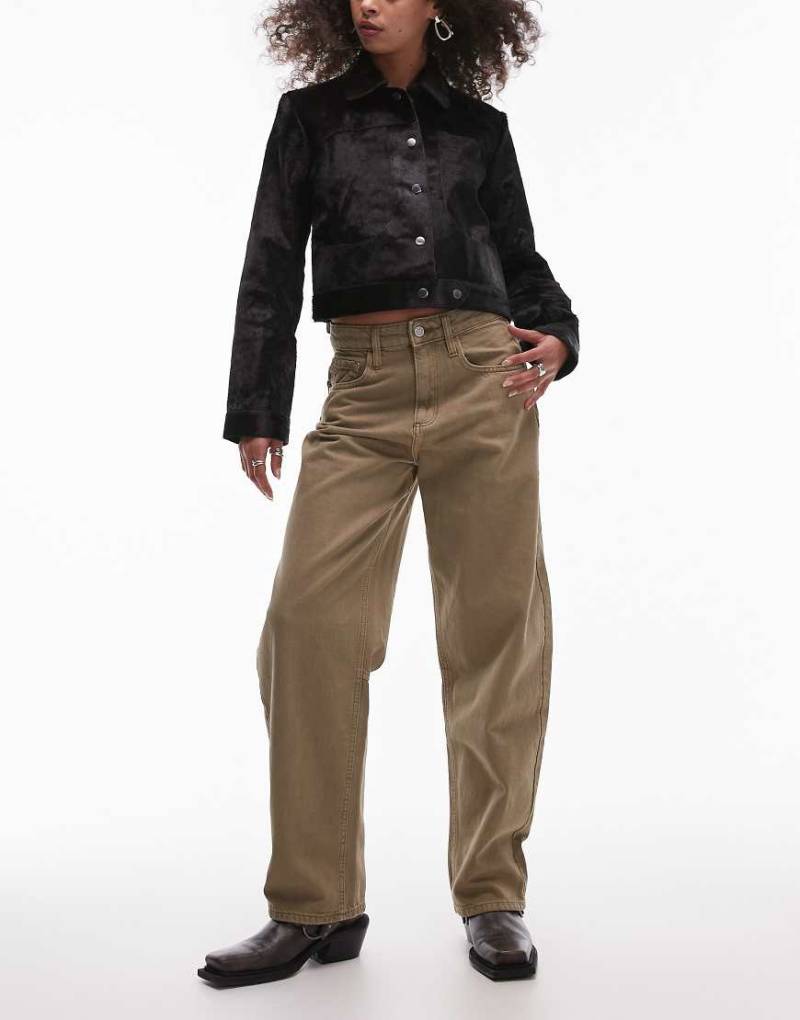 Mango - Bet - Barrel-Leg-Jeans in verwaschenem Vintage-Braun von Mango