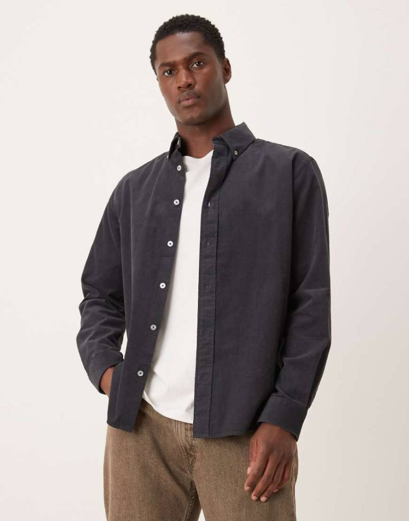 Mango - Cord-Hemdjacke in Anthrazit-Grau von Mango