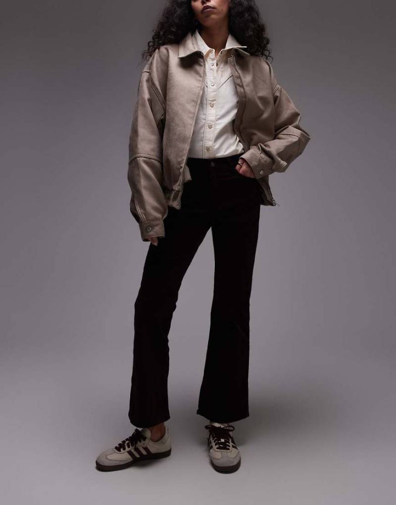 Mango - Cropped Jeans in Burgunderrot aus Cord von Mango