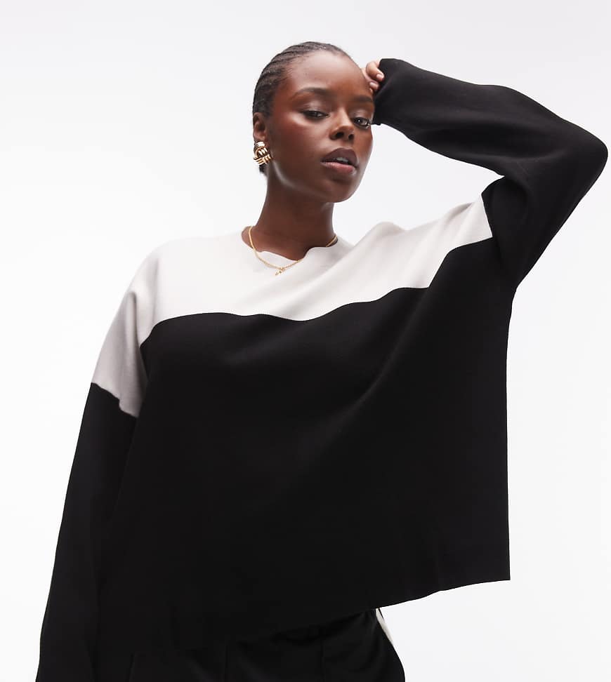 Mango Curve - Basic-Pullover in Weiß mit Kontrast-Design Mango Curve - Basic-Pullover in Weiß mit Kontrast-Design von Mango