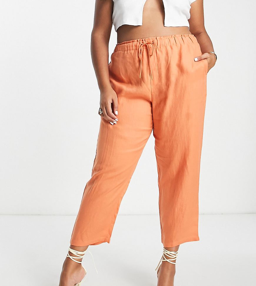 Mango Curve - Leinenhose in Orange mit Schnürung Mango Curve - Leinenhose in Orange mit Schnürung von Mango