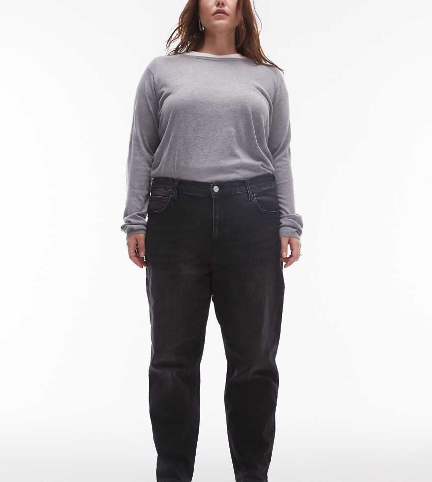 Mango Curve - Locker geschnittene Mom-Jeans in Schwarz Mango Curve - Locker geschnittene Mom-Jeans in Schwarz von Mango
