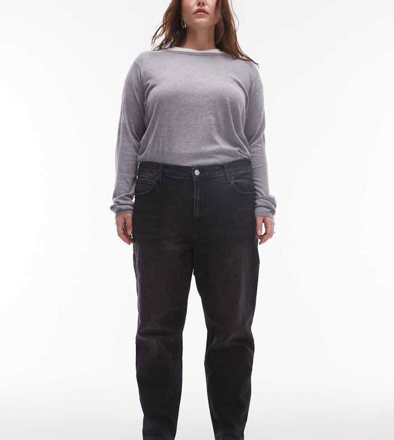 Mango Curve - Locker geschnittene Mom-Jeans in Schwarz von Mango