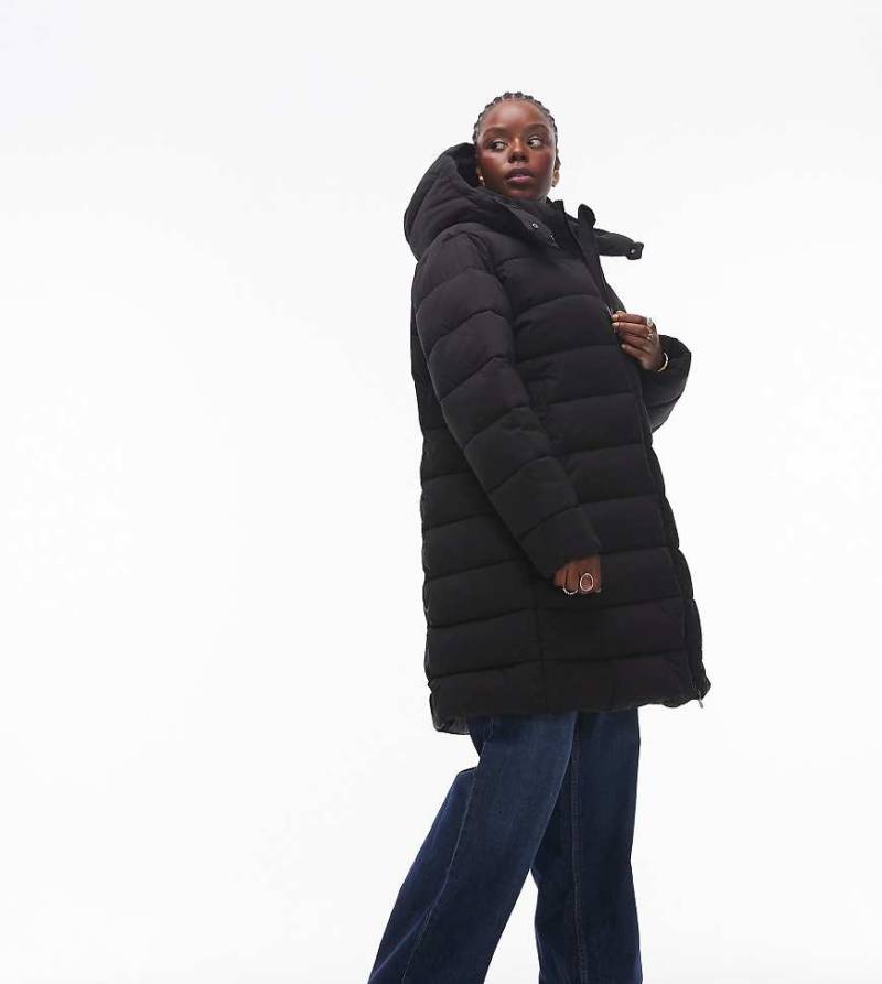 Mango Curve - Pufferjacke in Schwarz mit Kapuze von Mango