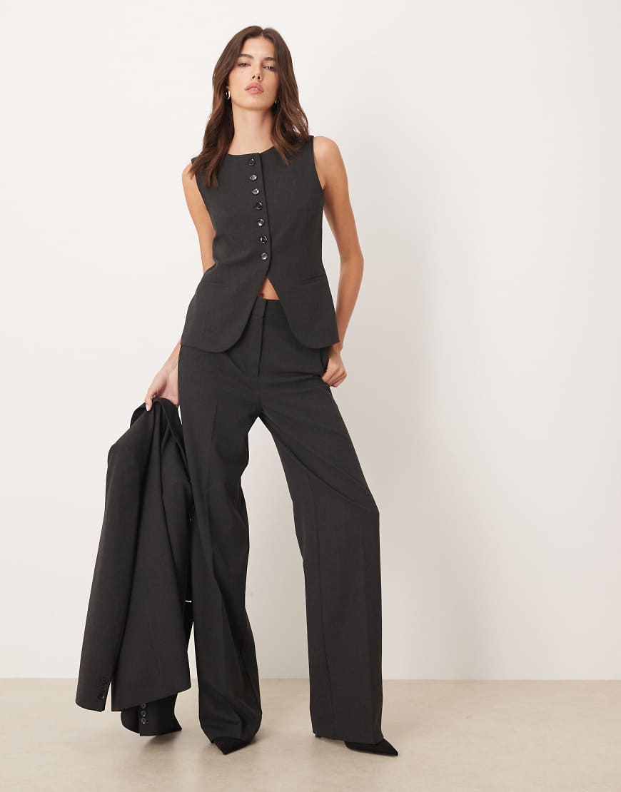 Mango - Daisy - Elegante, zu 3-teiligem Set gehörende Hose in Anthrazit-Grau von Mango