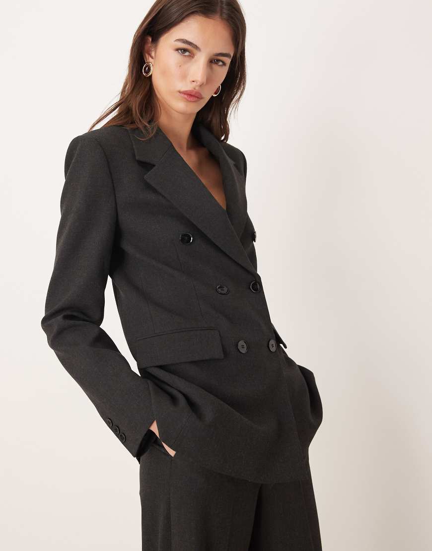 Mango - Daisy - Eleganter, zu 3-teiligem Set gehörender Blazer in Anthrazit-Grau von Mango