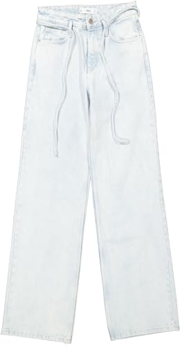 Mango Damen Jeans 'Danish' Wide Leg mit Bindegürtel, hellblau (DE/NL/SE/PL, Numerisch, 34, Regular, Regular, hellblau) von Mango