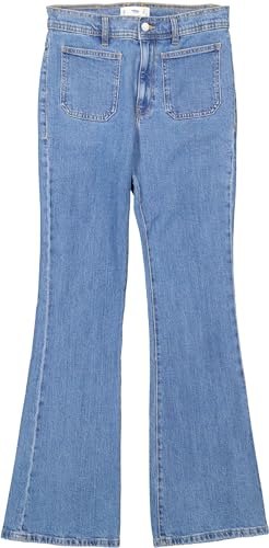 Mango Damen Jeans 'Valen' Flare blau (DE/NL/SE/PL, Numerisch, 36, Regular, Regular, blau) von Mango