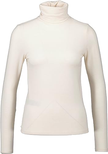 Mango Damen Langarmshirt mit Rollkragen Creme (M) von Mango