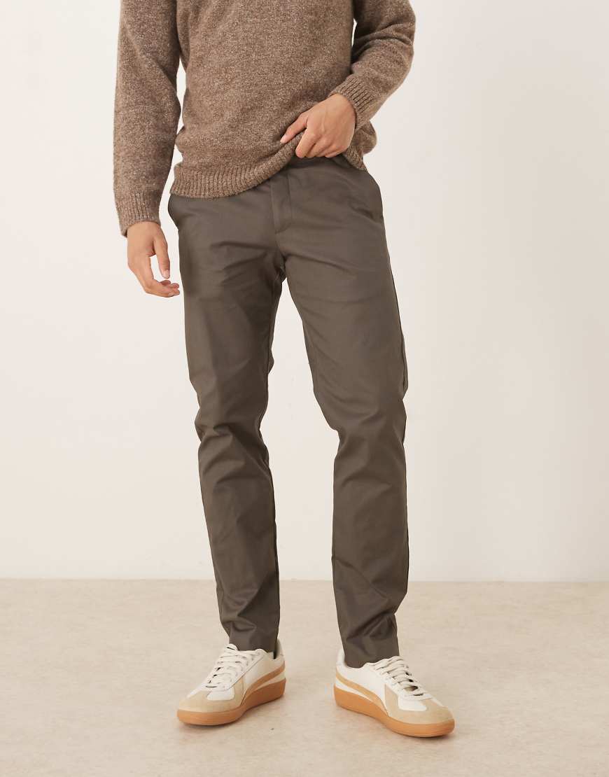 Mango - Elegante Hose aus 100% Baumwolle in Dunkelbraun-Brown von Mango