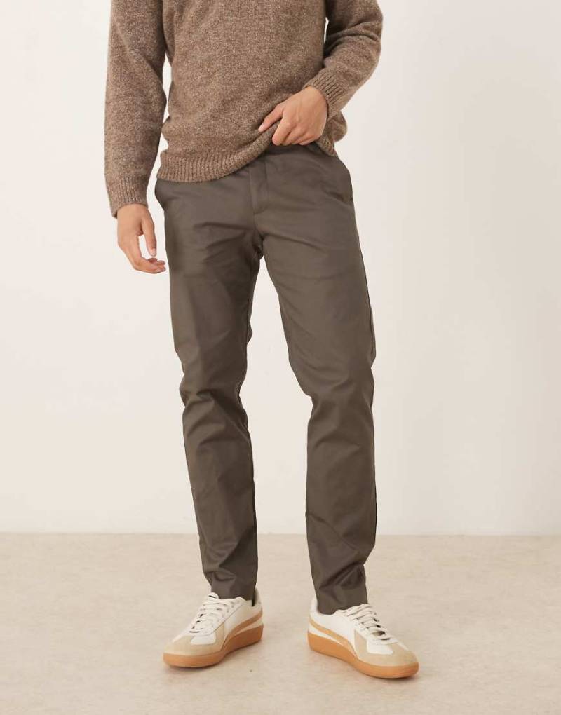 Mango - Elegante Hose aus 100% Baumwolle in Dunkelbraun-Brown von Mango