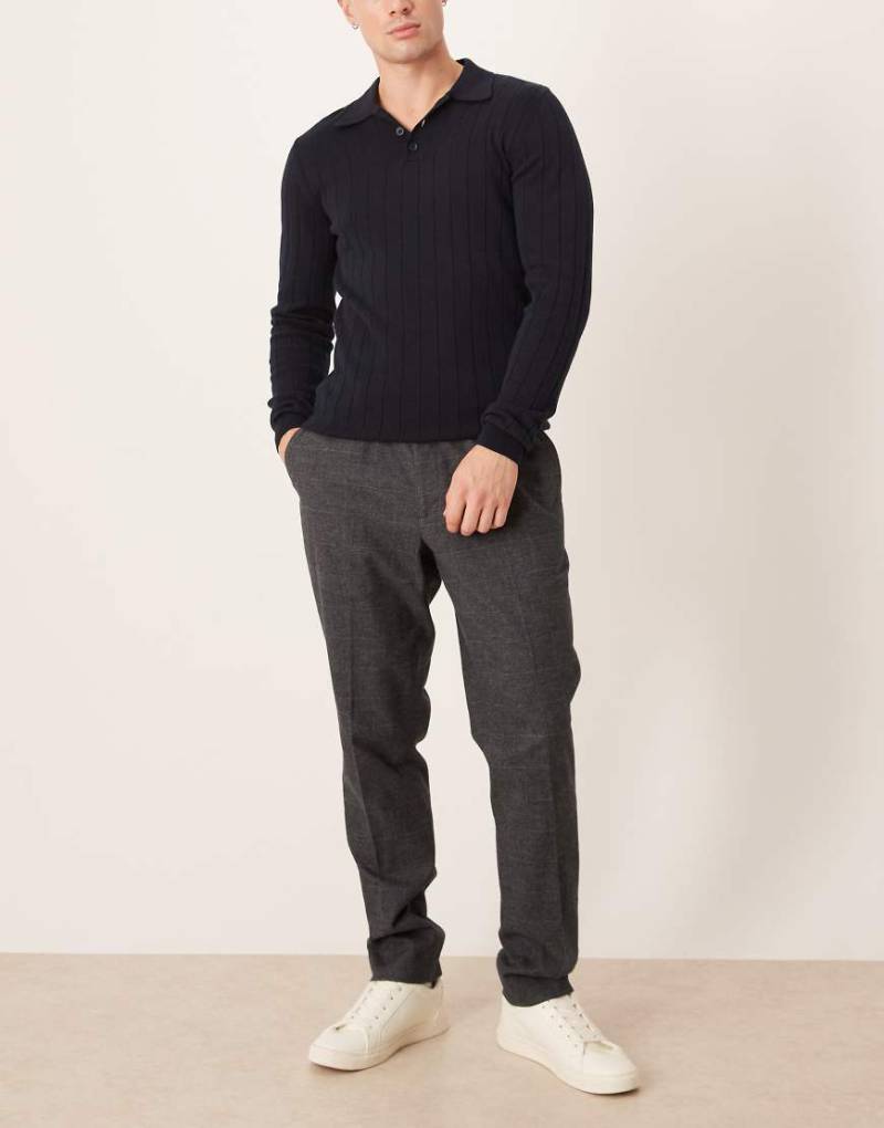 Mango - Elegante Hose aus Tweed in Marineblau von Mango