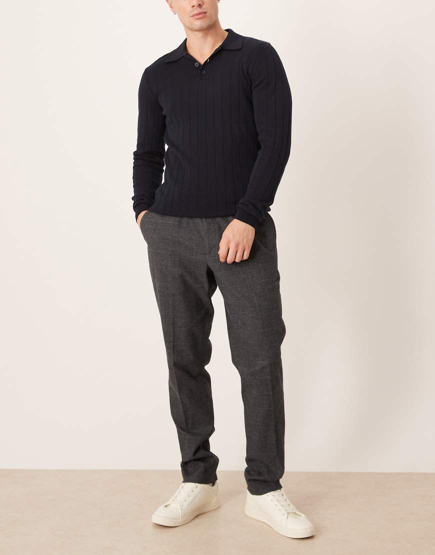 Mango - Elegante Hose aus Tweed in Marineblau von Mango