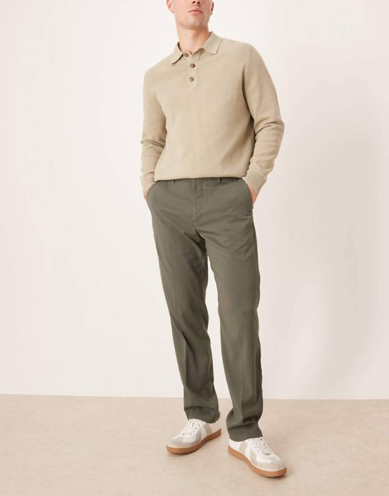 Mango - Elegante Hose in Khaki-Grün von Mango