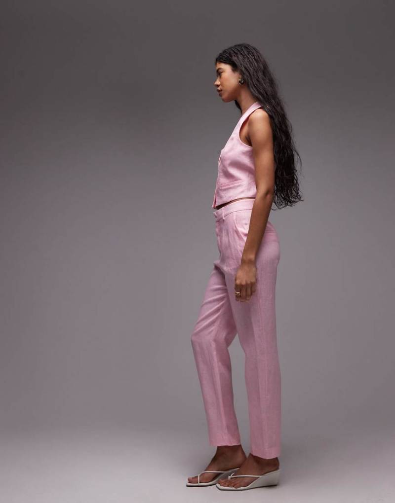 Mango - Elegante Leinenhose in Rosa, Kombiteil von Mango