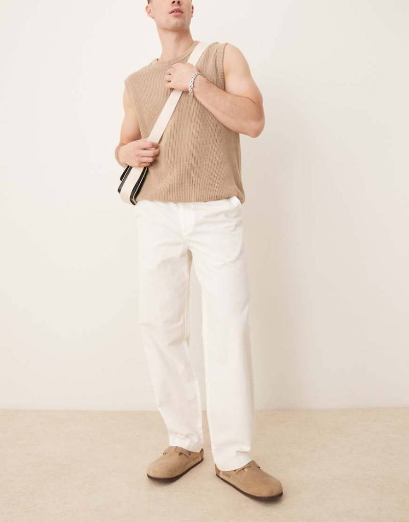 Mango - Elegante Leinenmix-Hose in Ecru mit geradem Bein-Neutral von Mango