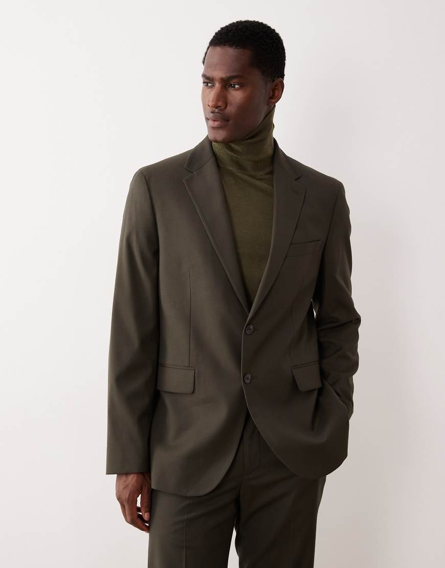 Mango - Eleganter Blazer in Khaki-Grün von Mango