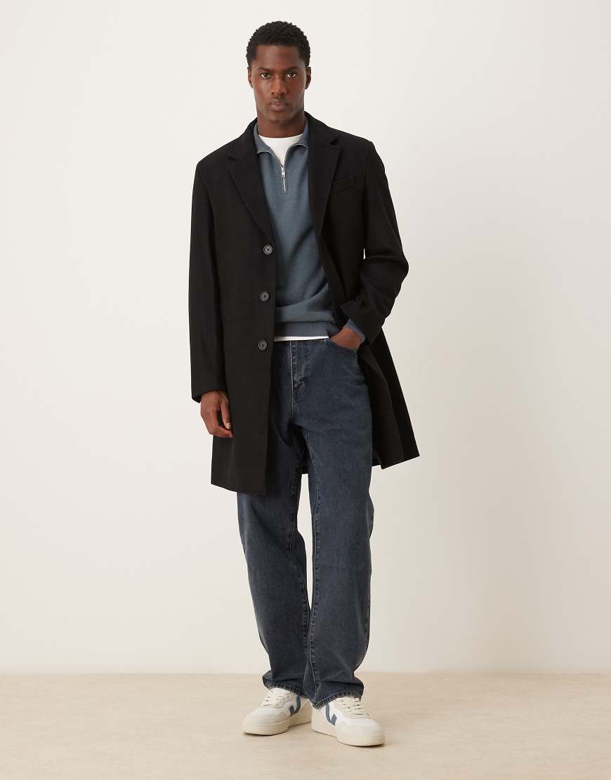 Mango - Eleganter Mantel aus Wollmix in Schwarz von Mango