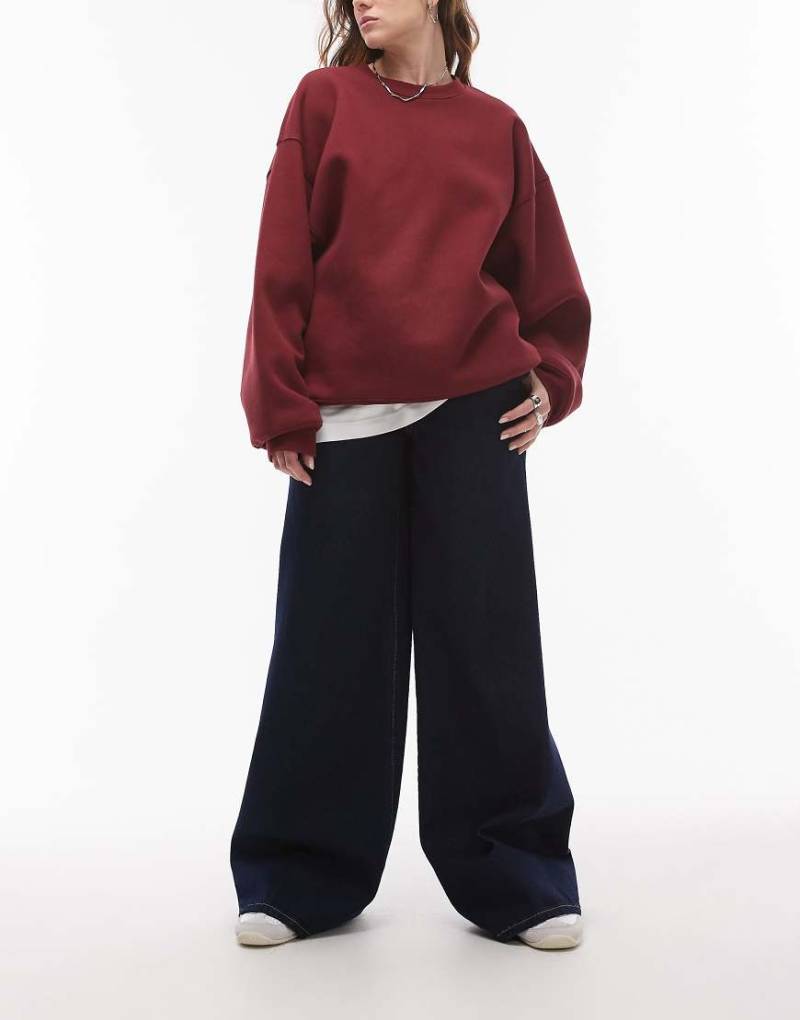 Mango - Emilia - Relaxed-Fit-Jeans in Dunkelblau mit weitem Bein von Mango