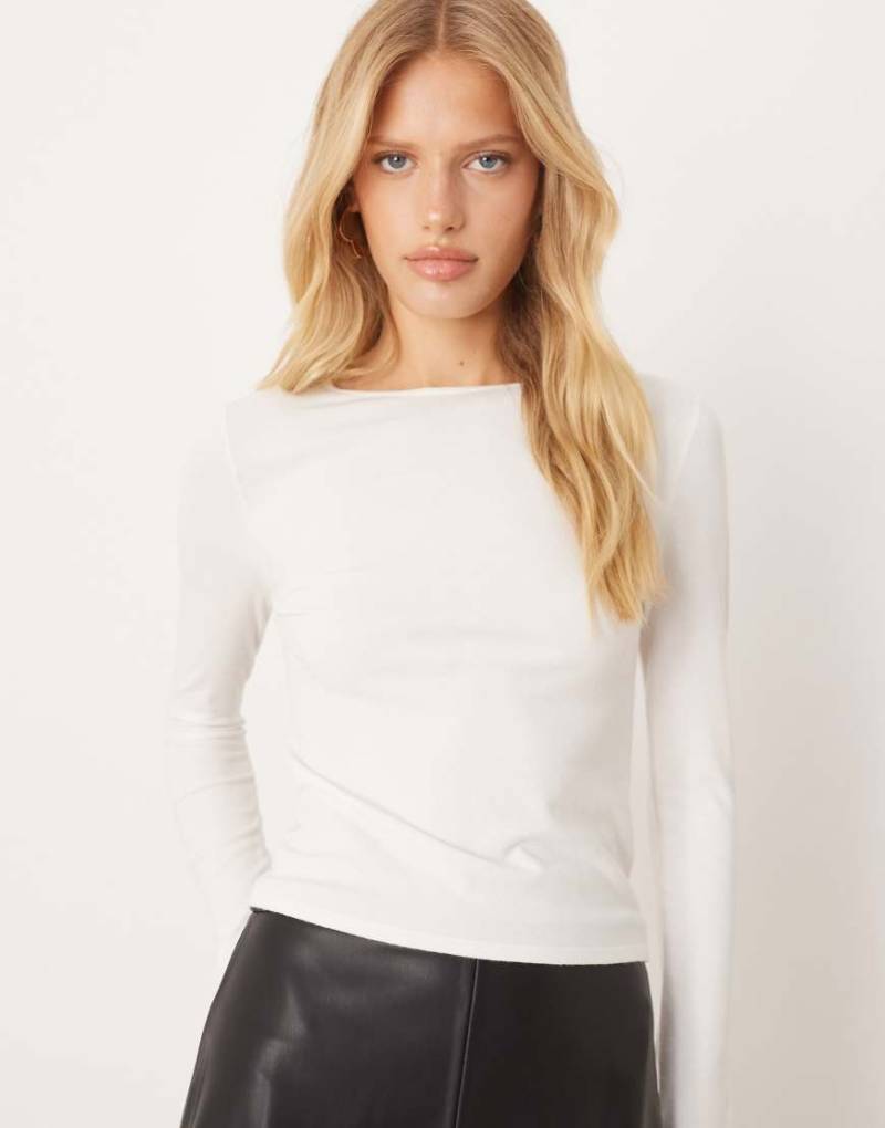 Mango - Feinstrick-Pullover in Weiß mit Rundhalsausschnitt von Mango