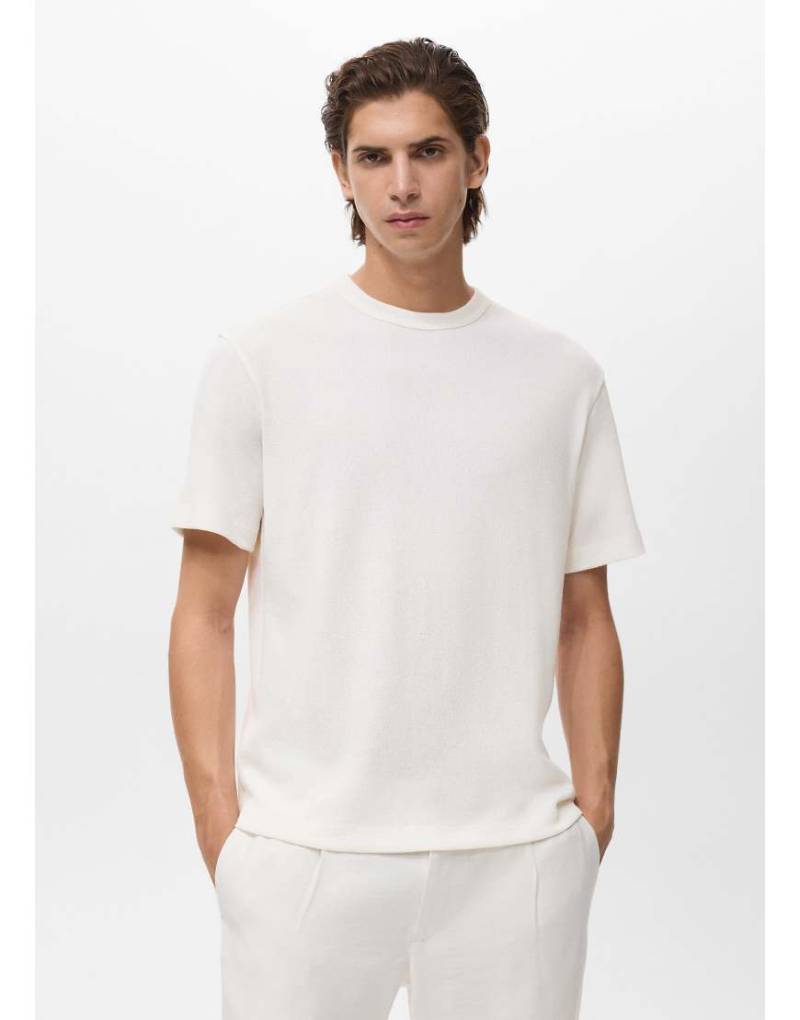 Mango - Feinstrick-T-Shirt in Weiß aus Baumwollmix von Mango