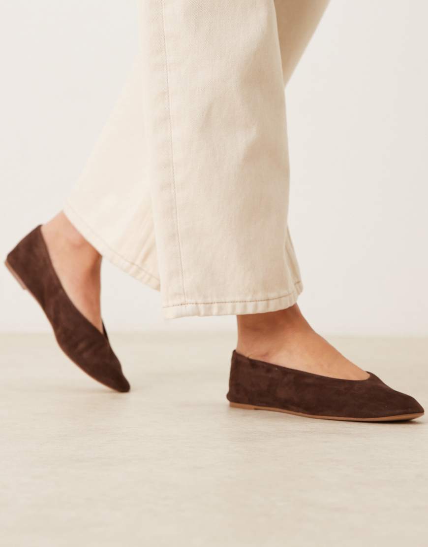 Mango - Flache Lederschuhe in Elfenbeinweiß von Mango