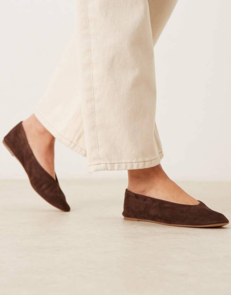 Mango - Flache Lederschuhe in Elfenbeinweiß von Mango