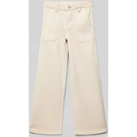 Mango Flared Jeans mit Ziernähten Modell 'utility2' in Ecru, Größe 140 von Mango