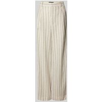 Mango Flared Leinenhose mit Streifenmuster in Beige, Größe 38 von Mango