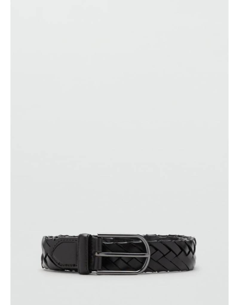 Mango - Flechtgürtel aus Leder in Dunkelbraun-Brown von Mango